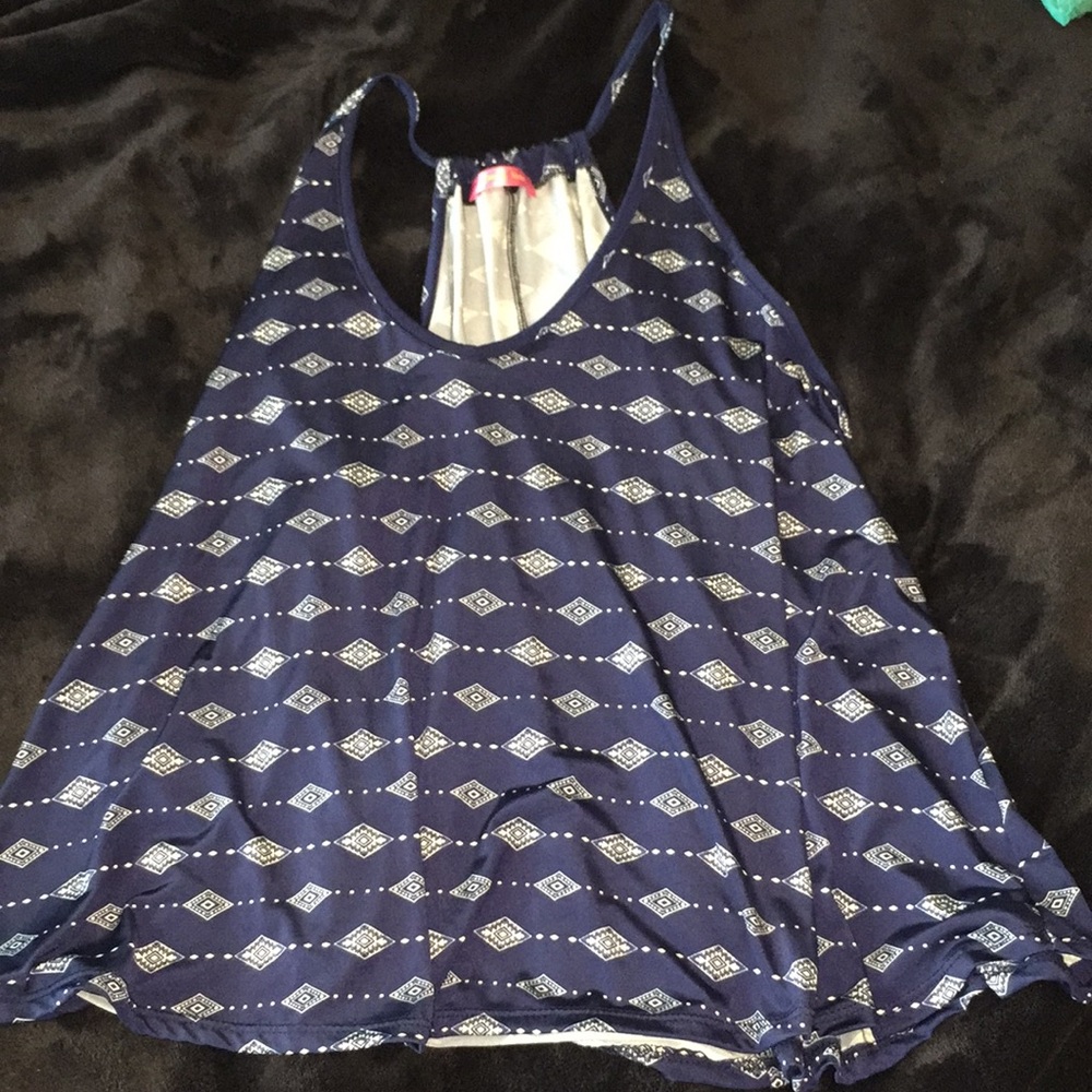 Navy and white tank